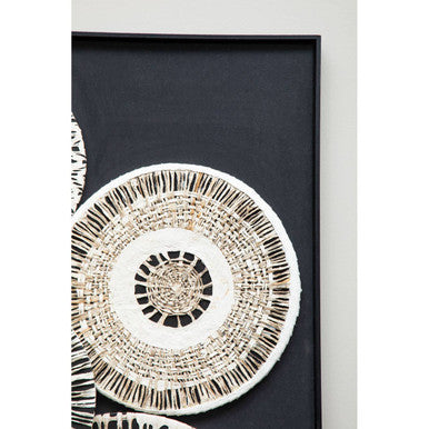 Orsina Modello Natural and Black Paper Geometric Framed Wall Art