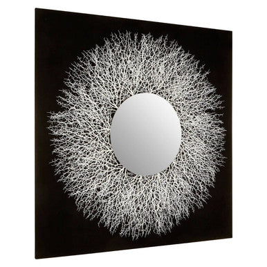 Orsina Modello Abstract Mirrored Wall Art – Silver & Black Sculpture