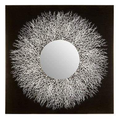 Orsina Modello Abstract Mirrored Wall Art – Silver & Black Sculpture