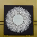 Orsina Modello Abstract Mirrored Wall Art – Silver & Black Sculpture