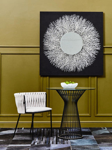 Orsina Modello Abstract Mirrored Wall Art – Silver & Black Sculpture