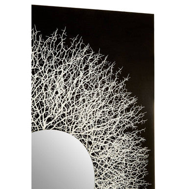 Orsina Modello Abstract Mirrored Wall Art – Silver & Black Sculpture