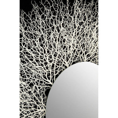 Orsina Modello Abstract Mirrored Wall Art – Silver & Black Sculpture