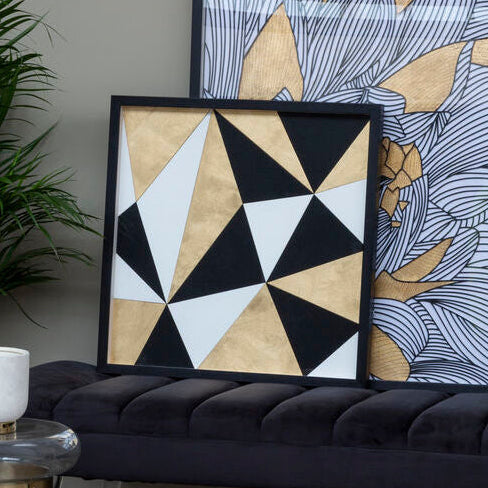 Orsina Modello Multi Geo Wall Art – Black & Gold Geometric Decor