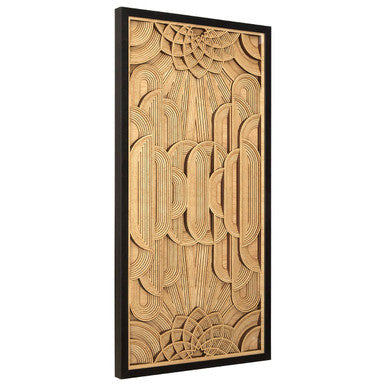 Orsina Modello Deco Wood Carving Wall Art – Hand Carved Geometric Panel