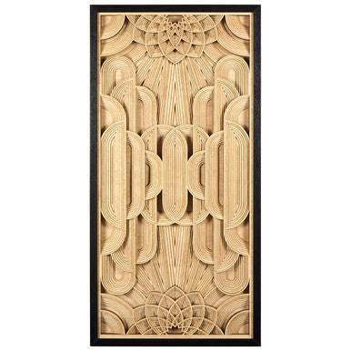 Orsina Modello Deco Wood Carving Wall Art – Hand Carved Geometric Panel