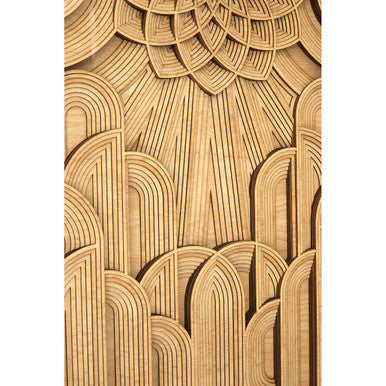 Orsina Modello Deco Wood Carving Wall Art – Hand Carved Geometric Panel