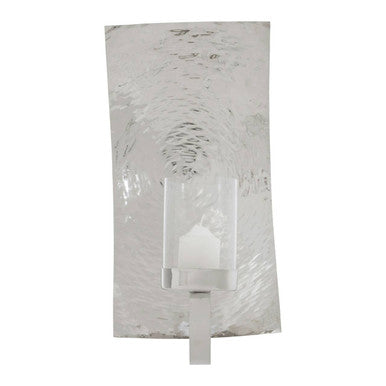 Orsina Kensington Townhouse Small Wall Sconce – Hammered Silver & Glass