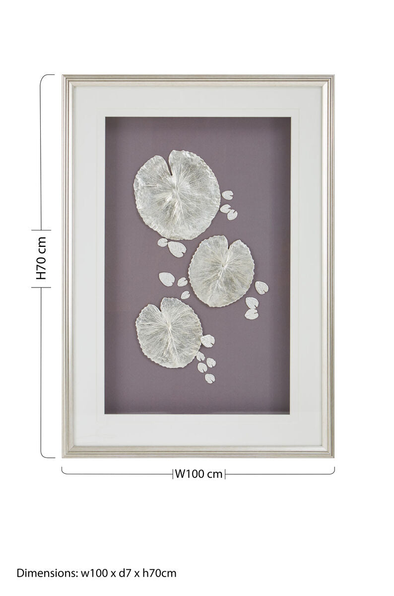 Orsina Nason Silver Leaf Botanical Wall Art with Wooden Frame