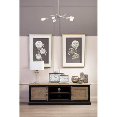 Orsina Nason Silver Leaf Botanical Wall Art with Wooden Frame