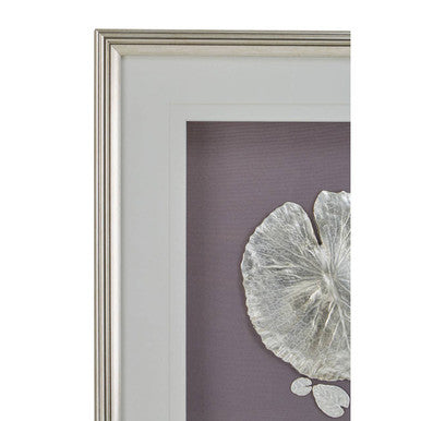 Orsina Nason Silver Leaf Botanical Wall Art with Wooden Frame