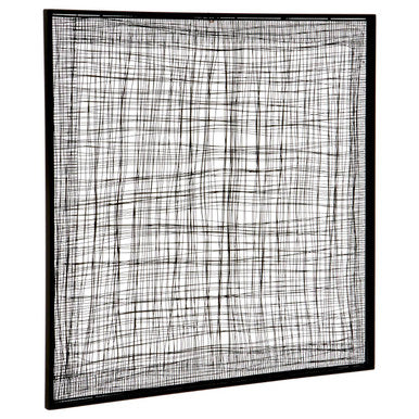 Orsina Trento Metal Cross Wires Wall Art – Black Geometric Square Decor