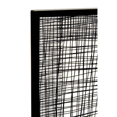 Orsina Trento Metal Cross Wires Wall Art – Black Geometric Square Decor