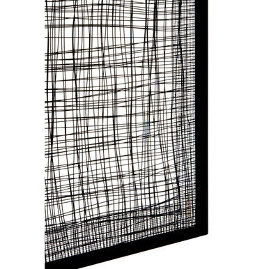 Orsina Trento Metal Cross Wires Wall Art – Black Geometric Square Decor