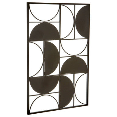 Orsina Trento Black Geometric Semicircle Wall Art – Modern Metal Decor