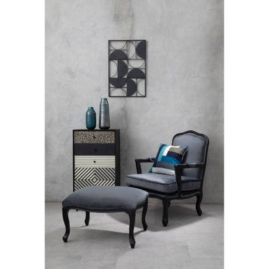 Orsina Trento Black Geometric Semicircle Wall Art – Modern Metal Decor