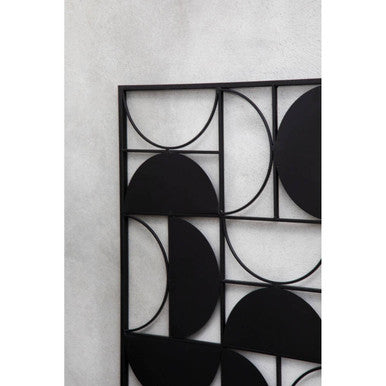 Orsina Trento Black Geometric Semicircle Wall Art – Modern Metal Decor
