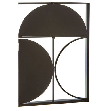 Orsina Trento Black Geometric Semicircle Wall Art – Modern Metal Decor
