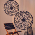 Orsina Trento Large Black Floral Wall Art – Round Metal Home Decor