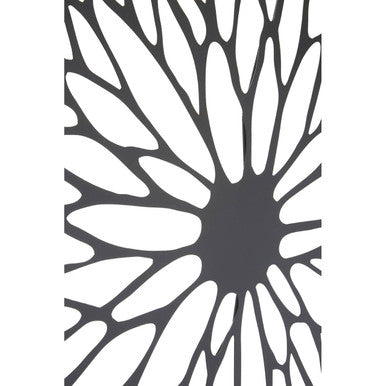 Orsina Trento Large Black Floral Wall Art – Round Metal Home Decor