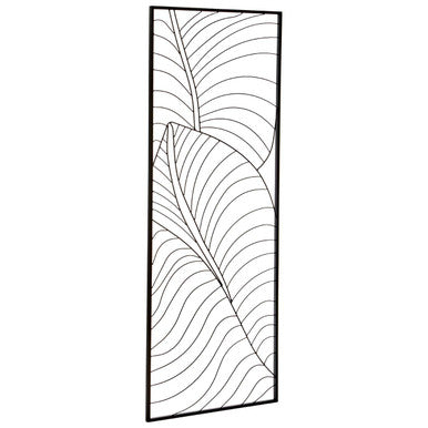 Orsina Trento Large Black Leaf Wall Art – Modern Botanical Decor