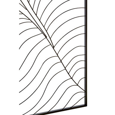 Orsina Trento Large Black Leaf Wall Art – Modern Botanical Decor