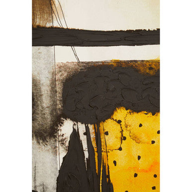 Orsina Astratto Abstract Wall Art – Textured Black and Ochre Canvas