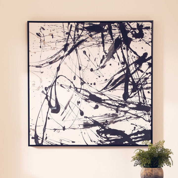 Astratto Black and White Abstract Wall Art | Handmade Canvas by Orsina