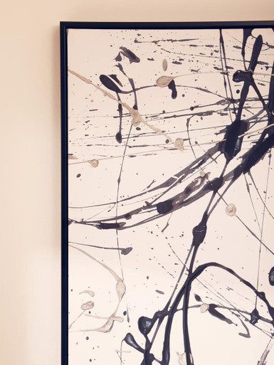 Astratto Black and White Abstract Wall Art | Handmade Canvas by Orsina