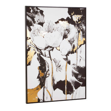 Orsina Astratto Floral Wall Art – Gold & Metallic Foil Canvas