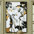 Orsina Astratto Floral Wall Art – Gold & Metallic Foil Canvas