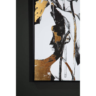 Orsina Astratto Floral Wall Art – Gold & Metallic Foil Canvas