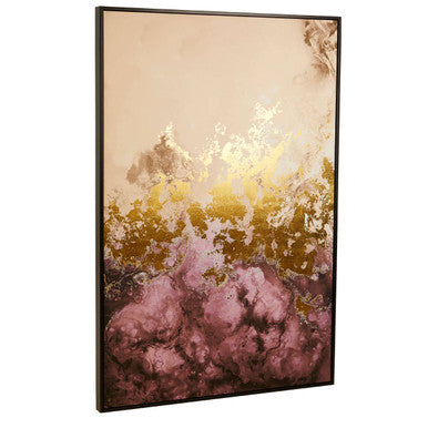 Orsina Astratto Large Abstract Wall Art – Framed Canvas in Cream & Mauve