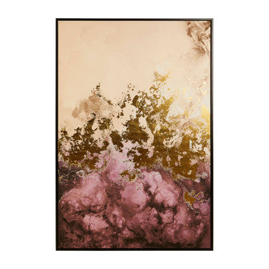 Orsina Astratto Large Abstract Wall Art – Framed Canvas in Cream & Mauve