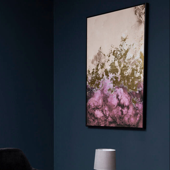 Orsina Astratto Large Abstract Wall Art – Framed Canvas in Cream & Mauve