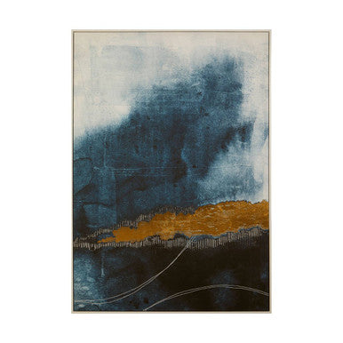 Orsina Astratto Blue and Gold Foil Abstract Canvas Wall Art