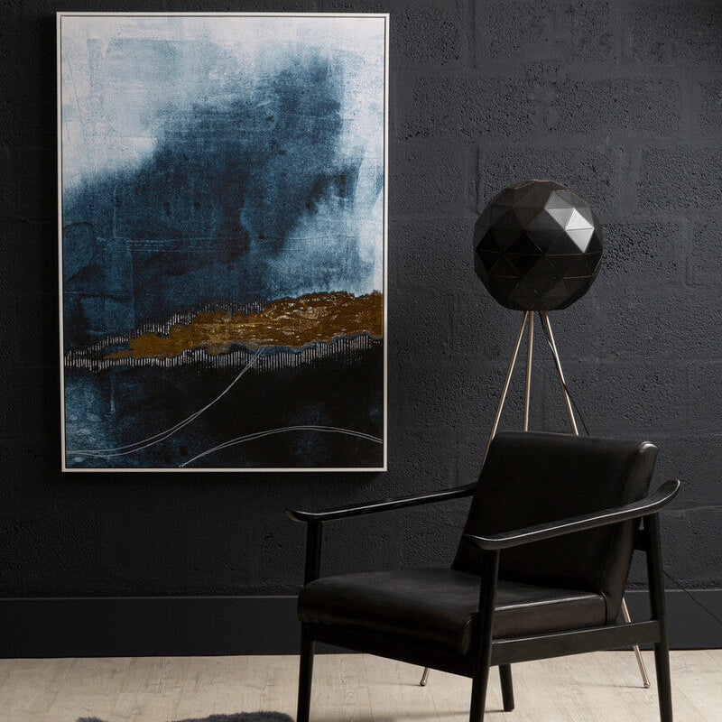 Orsina Astratto Blue and Gold Foil Abstract Canvas Wall Art