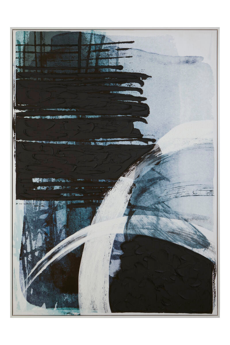 Orsina Astratto Blue and Black Abstract Wall Art | Framed Canvas
