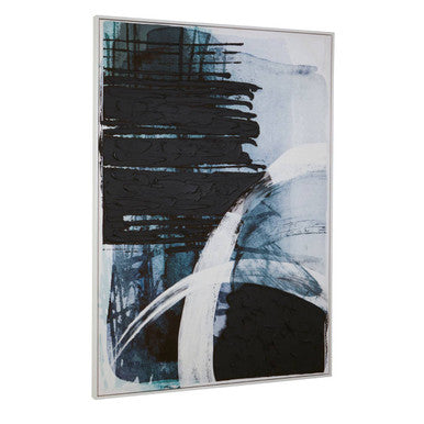 Orsina Astratto Blue and Black Abstract Wall Art | Framed Canvas
