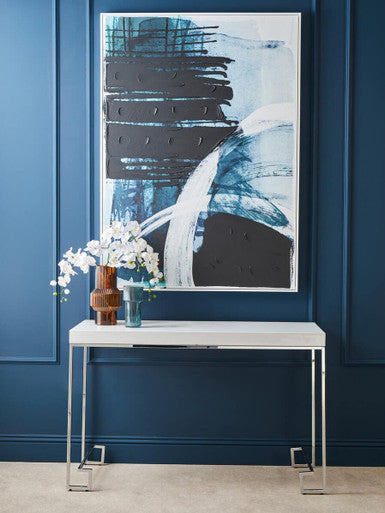 Orsina Astratto Blue and Black Abstract Wall Art | Framed Canvas