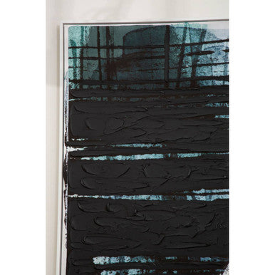 Orsina Astratto Blue and Black Abstract Wall Art | Framed Canvas
