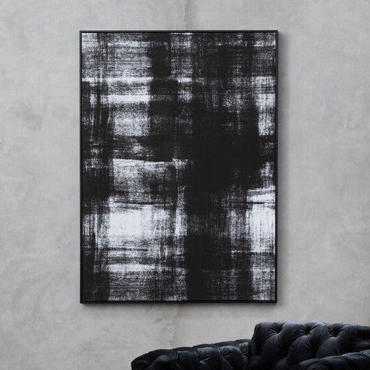 Orsina Astratto Black and White Abstract Framed Canvas Wall Art