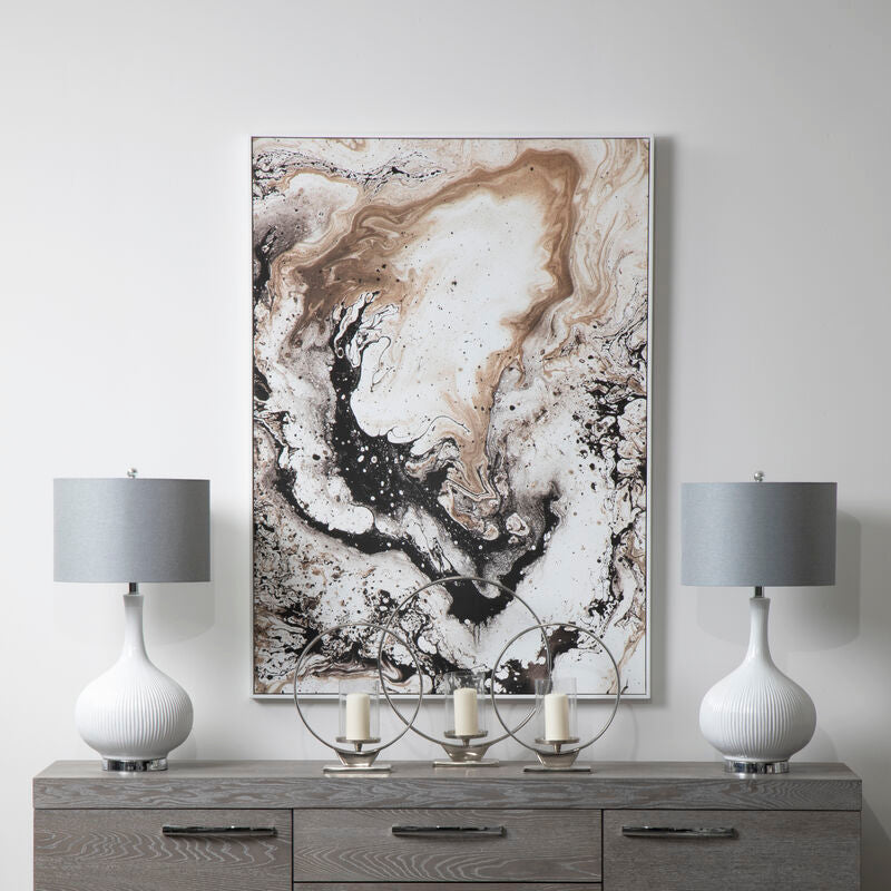Orsina Astratto Natural Wall Art – Framed Neutral Abstract Canvas