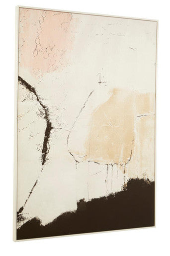 Orsina Astratto Abstract Wall Art – Pink & Natural Textured Canvas