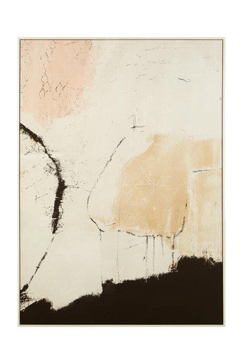 Orsina Astratto Abstract Wall Art – Pink & Natural Textured Canvas