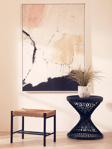 Orsina Astratto Abstract Wall Art – Pink & Natural Textured Canvas