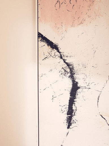 Orsina Astratto Abstract Wall Art – Pink & Natural Textured Canvas