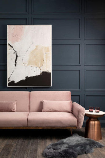 Orsina Astratto Abstract Wall Art – Pink & Natural Textured Canvas