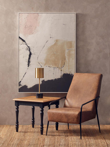 Orsina Astratto Abstract Wall Art – Pink & Natural Textured Canvas