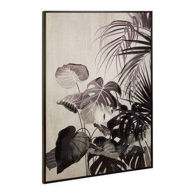 Black Wall Art – Orsina Astratto Framed Monochrome Botanical Canvas